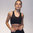 Ladies sport bra top with transparent – black