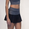 Ladies bicycle short with mesh skirt overlay – black and grey marl