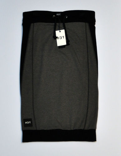 Ladies knee length skirt in terry – grey marl and black